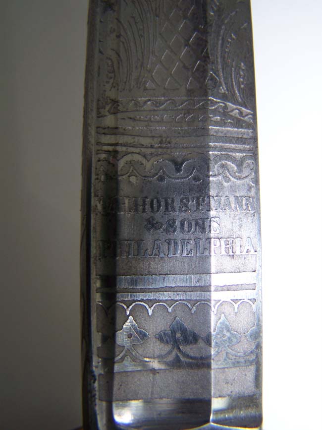 A Fine U.S. Navy Model 1852 Officer's Sword signed Horstmann & Sons, Philadelphia — image 2